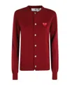 Comme Des Garçons Play Logo Patch Button-up Cardigan In Red