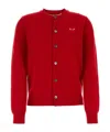 Comme Des Garçons Play Wool Cardigan In Red
