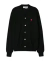 Comme Des Garçons Play Logo Patch Cardigan In Black