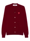 Comme Des Garçons Play Logo-patch Cardigan In Red