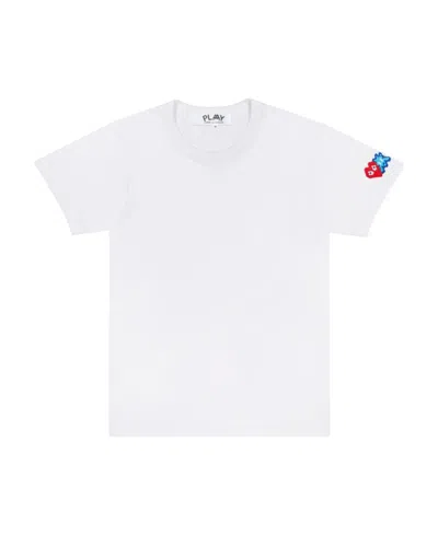 Comme Des Garçons Play Logo-patch Cotton T-shirt In White