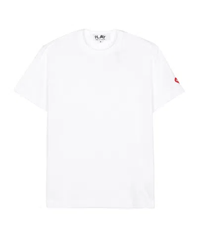 Comme Des Garçons Play Logo-patch Crew-neck T-shirt In White