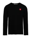 Comme Des Garçons Play Overlapping Heart Long Sleeve T-shirt In Black