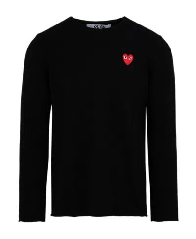 COMME DES GARÇONS PLAY COMME DES GARÇONS PLAY LOGO PATCH CREWNECK JUMPER