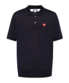 Comme Des Garçons Play Polo Shirt With Ribbed Collar And Straight Hem In Black