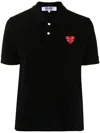 Comme Des Garçons Play Logo-patch Polo Shirt In Black