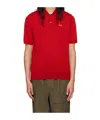 Comme Des Garçons Play Heart-patch Wool Polo Shirt In Red