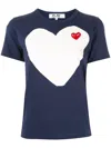 Comme Des Garçons Play Logo-patch Printed T-shirt In Multi