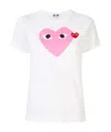 Comme Des Garçons Play Printed And Embroidered T-shirt In White