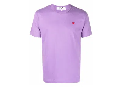 Pre-owned Comme Des Garçons Play Logo Patch Shortsleeve Tee Shirt In Purple/red
