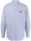 Comme Des Garçons Play Embroidered-logo Striped Shirt