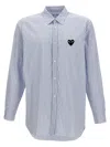 Comme Des Garçons Play Logo Patch Striped Shirt In Black