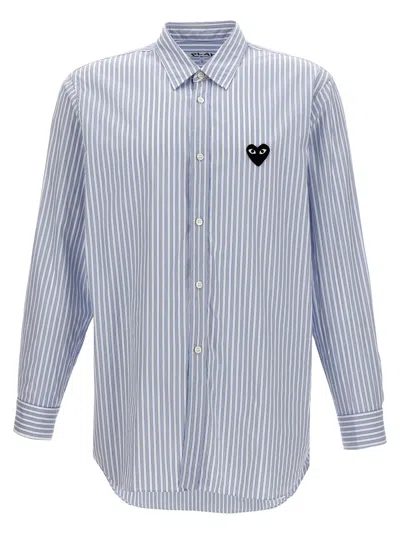 COMME DES GARÇONS PLAY COMME DES GARÇONS PLAY LOGO PATCH STRIPED SHIRT