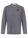 Comme Des Garçons Play Striped Red Heart Long-sleeved T-shirt