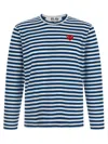 Comme Des Garçons Play Striped Long Sleeve Crew Neck T-shirt In Multi