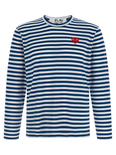 COMME DES GARÇONS PLAY COMME DES GARÇONS PLAY LOGO PATCH STRIPES T SHIRT
