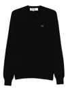 Comme Des Garçons Play Logo-patch Sweater In Black