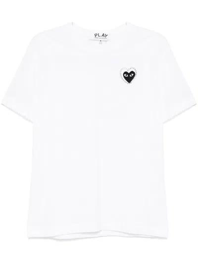 Comme Des Garçons Play Logo Patch T-shirt In 白色
