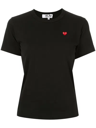 Comme Des Garçons Play Logo-patch T-shirt In Black