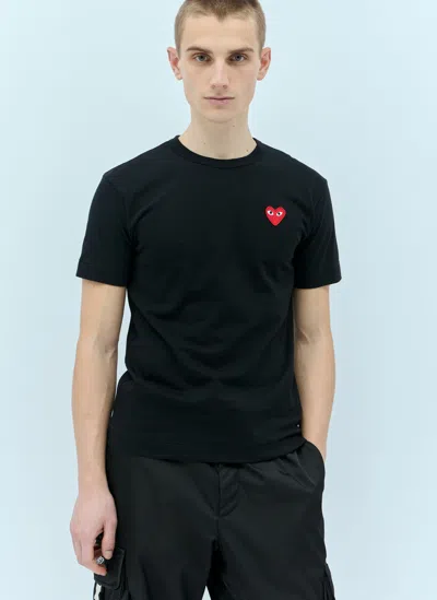 Comme Des Garçons Play Logo-patch Cotton T-shirt In Black