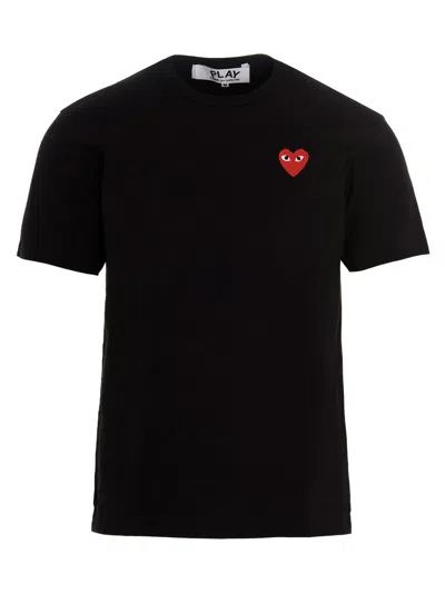 Comme Des Garçons Play Logo-patch Cotton T-shirt In Black