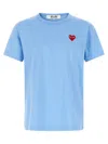Comme Des Garçons Play Crew Neck Logo Patch T-shirt In Blue