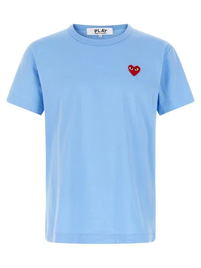 Comme Des Garçons Play Logo Patch T-shirt In Blue
