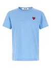 Comme Des Garçons Play Crew Neck Logo Patch T-shirt In Blue