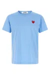 Comme Des Garçons Play Crew Neck Logo Patch T-shirt In Blue