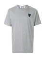Comme Des Garçons Play Grey Heart Patch T-shirt In Gray