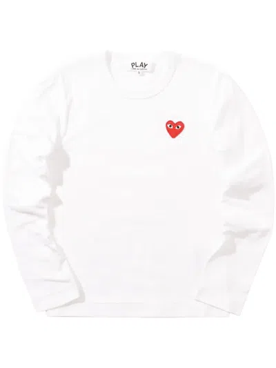 Comme Des Garçons Play Logo-patch T-shirt In White