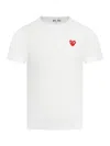 Comme Des Garçons Play Overlap-heart Print Cotton-jersey T-shirt In White