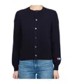Comme Des Garçons Play Logo-patch Wool Cardigan In Blue