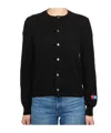 Comme Des Garçons Play Logo-patch Wool Cardigan In Blue