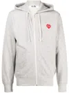 Comme Des Garçons Play Comme Des Garcons Play Pixel Heart Full Zip Hoodie In Grey