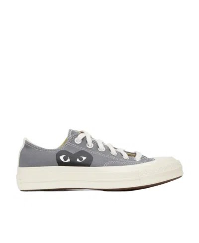 Comme Des Garçons Play Logo Pattern Printed Leisure Sports Shoes In White