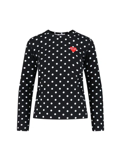 COMME DES GARÇONS PLAY LOGO POLKA DOT TOP