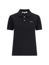 Comme Des Garçons Play Logo-patch Cotton Polo Shirt In Black  