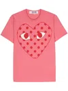 Comme Des Garçons Play T-shirt Mit Logo-print In Rosa