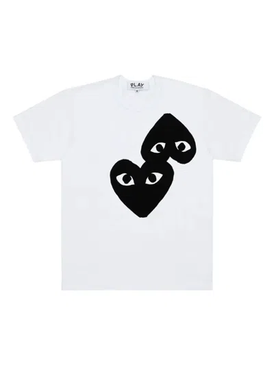 Comme Des Garçons Play Logo-print Cotton T-shirt In White