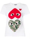 Comme Des Garçons Play Logo-print Crew Neck T-shirt In Animal Print