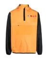Comme Des Garçons Play K Way Hoodie Half Zip In Orange