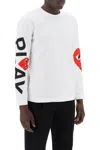 Comme Des Garçons Play Long-sleeved T-shirt With Logo Print In White