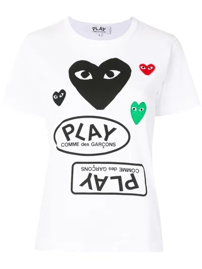 COMME DES GARÇONS PLAY LOGO PRINT SHORT SLEEVE T-SHIRT