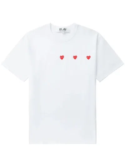 Comme Des Garçons Play "logo Print" T-shirt In White