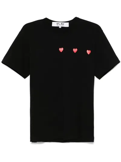 Comme Des Garçons Play "logo Print" T-shirt In Black