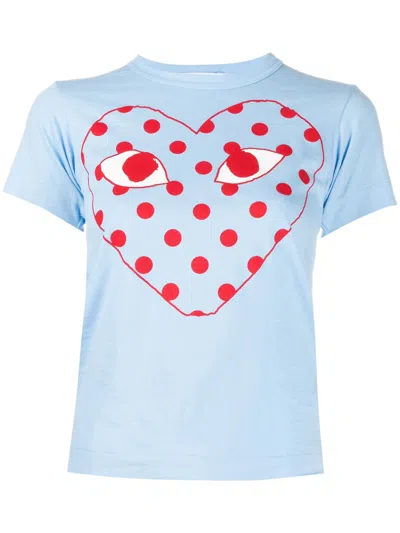 Comme Des Garçons Play Logo Print T-shirt In Animal Print