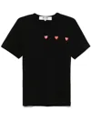 Comme Des Garçons Play Hearts T-shirt In Black