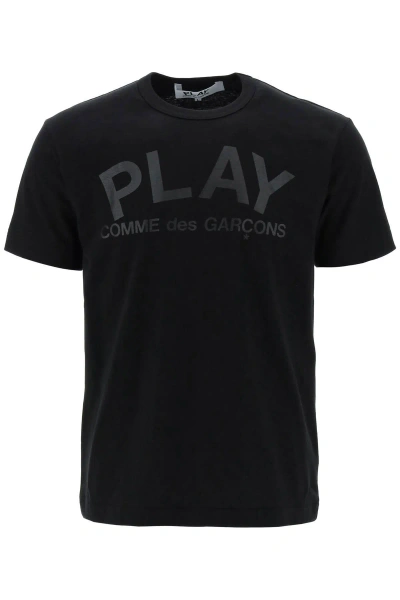 Comme Des Garçons Play Logo Print T-shirt In Black