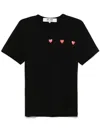 Comme Des Garçons Play Hearts T-shirt In Black